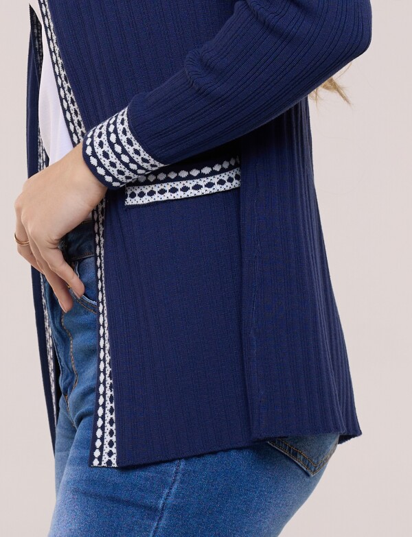 Cardigan Guardas En Jacquard AZUL