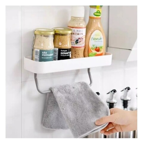 Soporte y Toallero Blanco c/sopapa 28x8,5x10cm Soporte Y Toallero Blanco C/sopapa 28x8,5x10cm