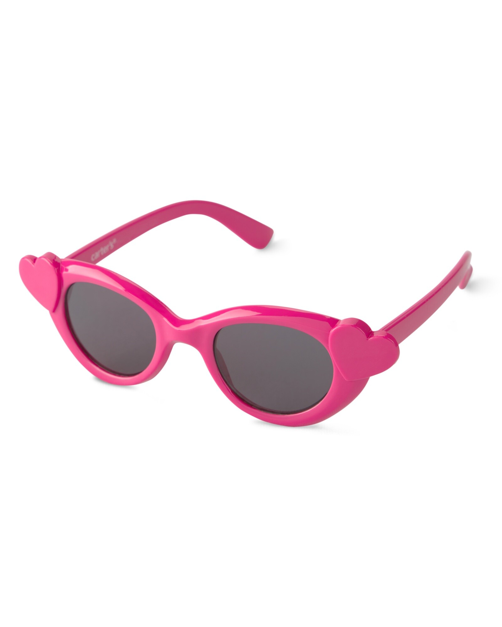 Lentes de sol, protección 100% UVA-UVB, rosados, diseño corazones laterales. Talle 4/7 Sin color