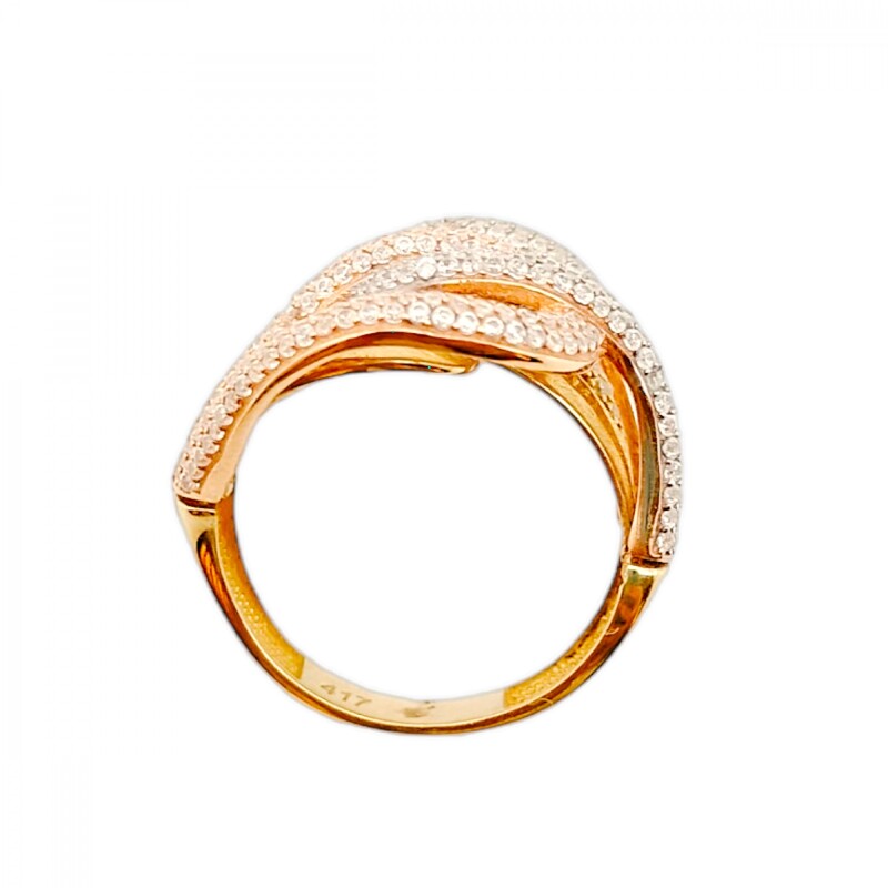 Anillo Tiras-Oro 18k-Piedra Zirconia-AN9523 conpiedra