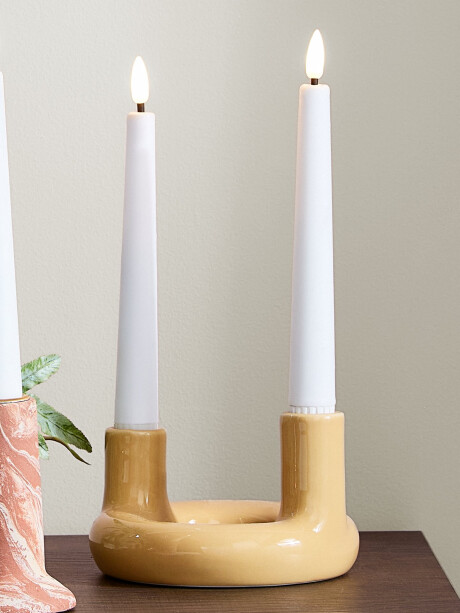 Candelabro JIM Ø13xA9cm amarillo Candelabro JIM Ø13xA9cm amarillo