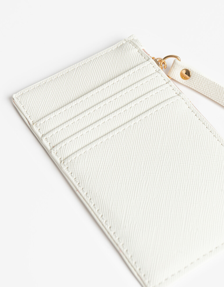 Tarjeteros Tarjetero Con Cierre - Blanco Crudo