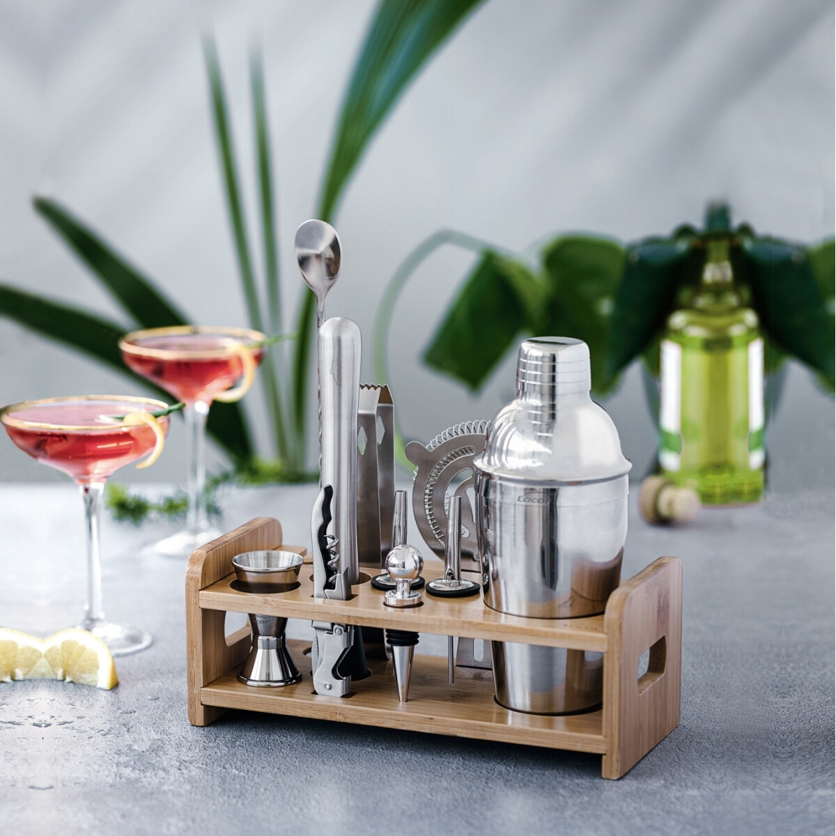 Set coctelería acero inoxidable 