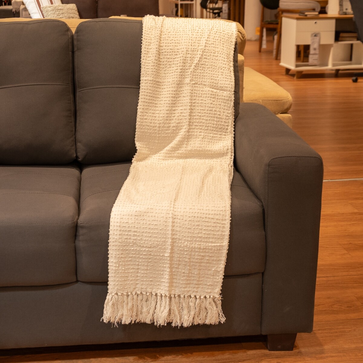 THROW FAWN - ALGODON MARRON COTTON TAUPE 