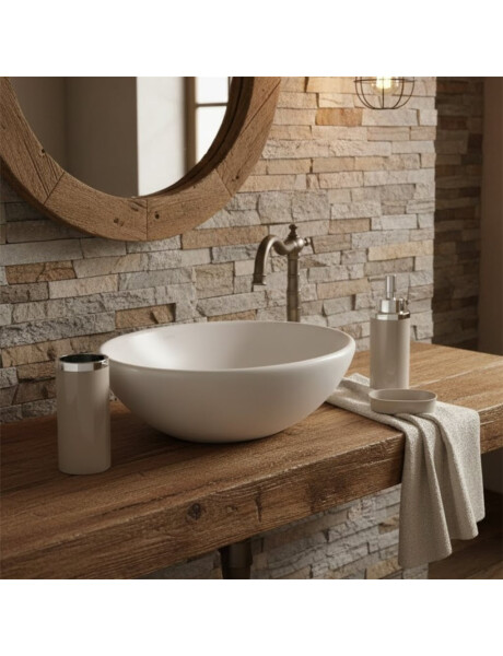 SET 3PCS BAÑO PP BEIGE LISO SET 3PCS BAÑO PP BEIGE LISO