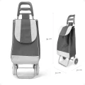 Carrito de Compras con Bolso para Feria Gris