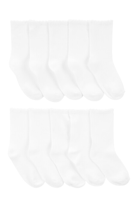 Pack diez pares de medias de algodón, festoneadas, blancas Pack diez pares de medias de algodón, festoneadas, blancas