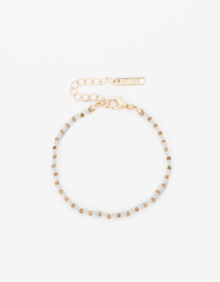 Pulseras Flexibles Perla Pulsera Flexible Con Perlas - Dorado