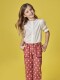 Pantalon Largo Estampado Block Print Rosa