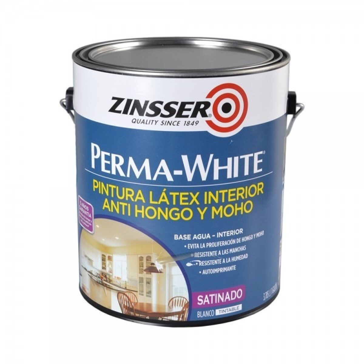 ZINSSER PERMA-WHITE SEMI MATE - 3.78LTS 