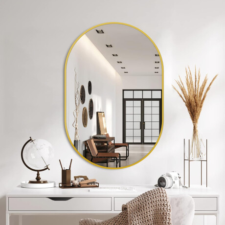 Espejo ovalado de pared Dorado