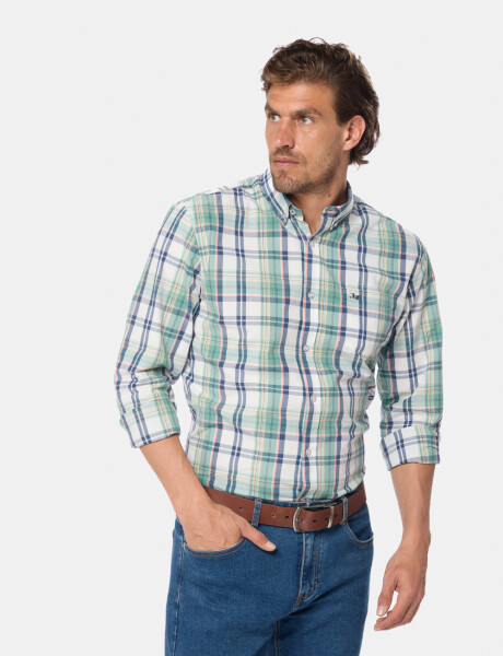 CAMISA A CUADROS Coral