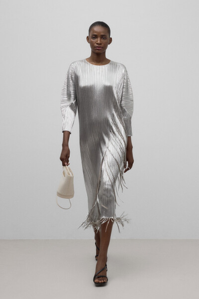 VESTIDO CRINKLE Plata