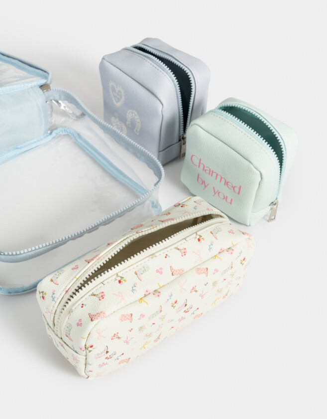 Porta Cosméticos Estampados Set De Portacosméticos - Azul Celeste