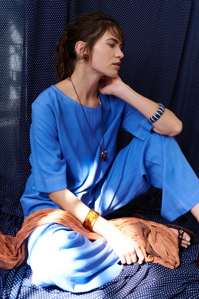 BLUSA LINO EVA AZUL