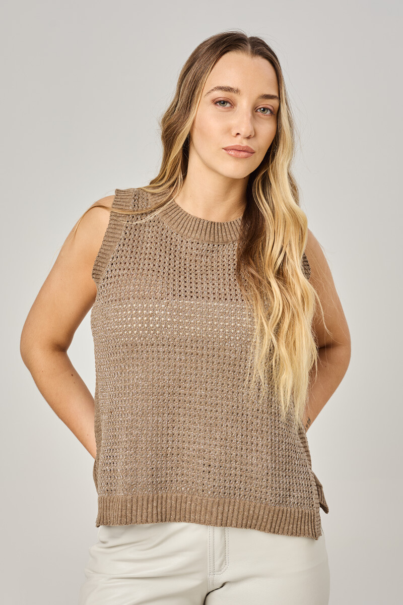 Chaleco cleo Taupe lurex