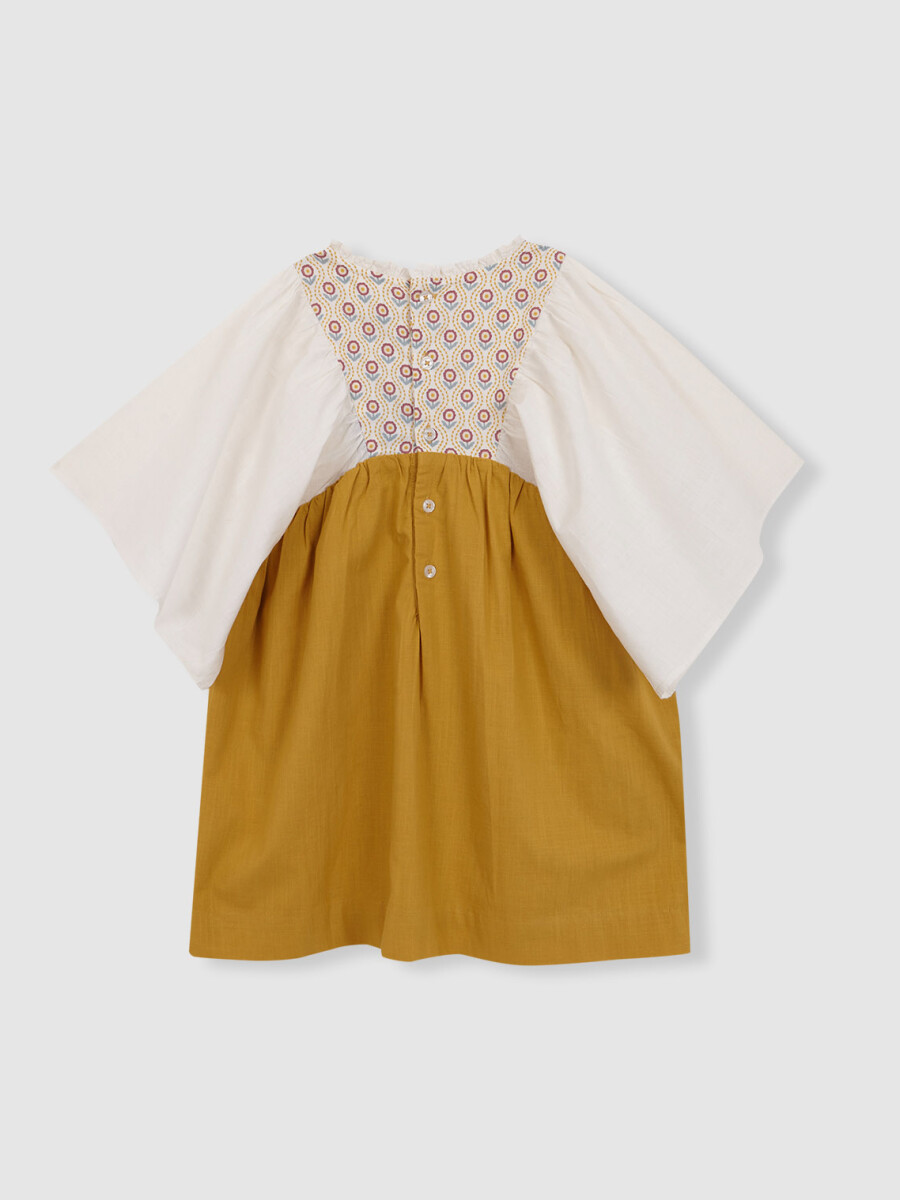 Vestido Canesu Estampado Amarillo