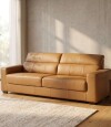 Sillon 100% Cuero 3 Cuerpos Sublime Camel