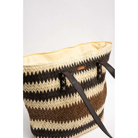 Bolso Trenzado Rayado Chocolate