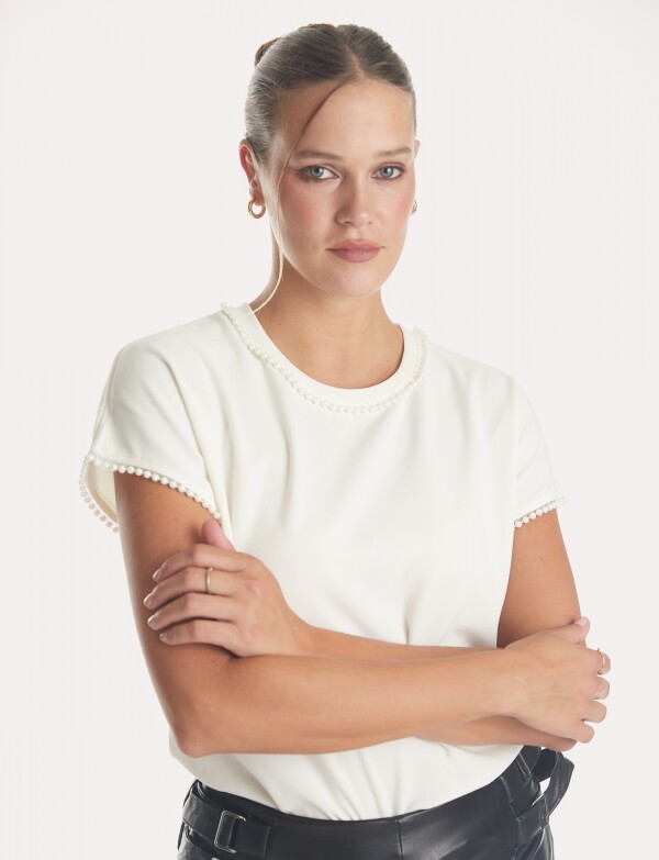Blusa Perlas CRUDO