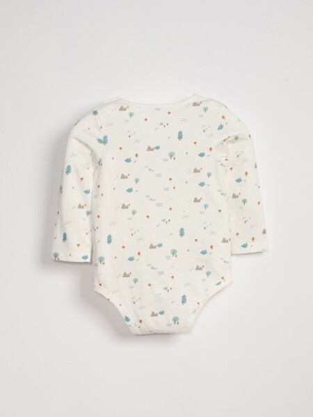 Body manga larga estampado Arboles Blanco
