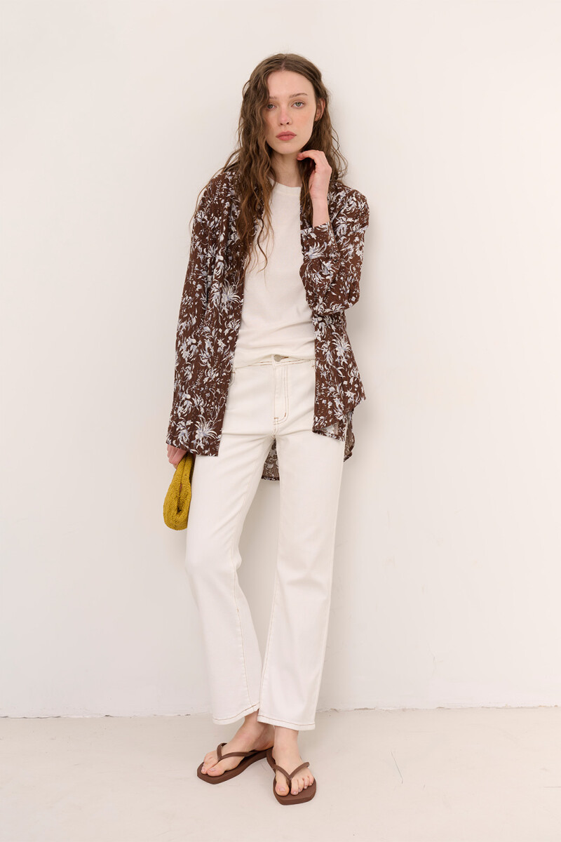 CAMISA JULIETA FLORES CHOCOLATE