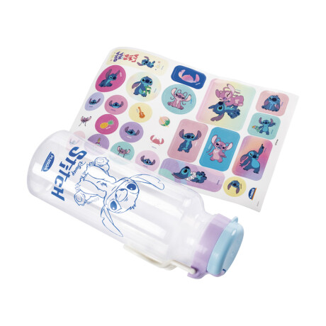 Botella Plástica Stitch 600 ml con Stickers Botella Plástica Stitch 600 ml con Stickers