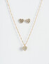 Bijouterie Set Con strass Set De Collar Y Aros Con Strass - Dorado