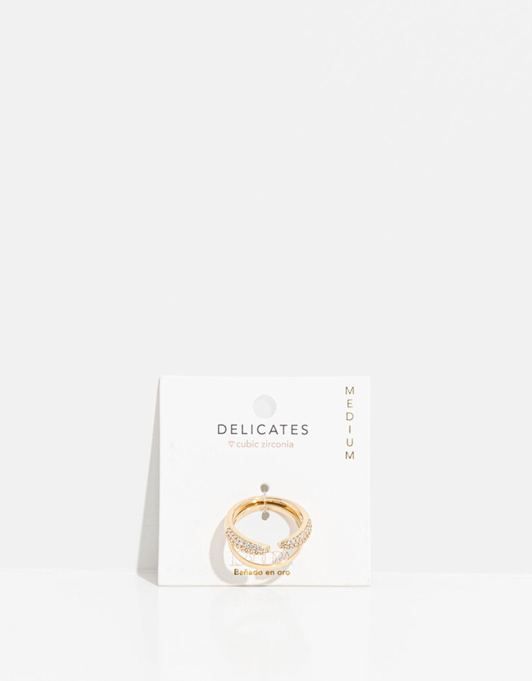 Sets Anillos Strass Set De Anilos Con Cubic - Dorado
