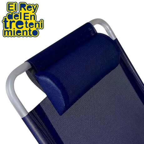 Reposera Silla Mor Plegable Aluminio C/Almohadón Azul