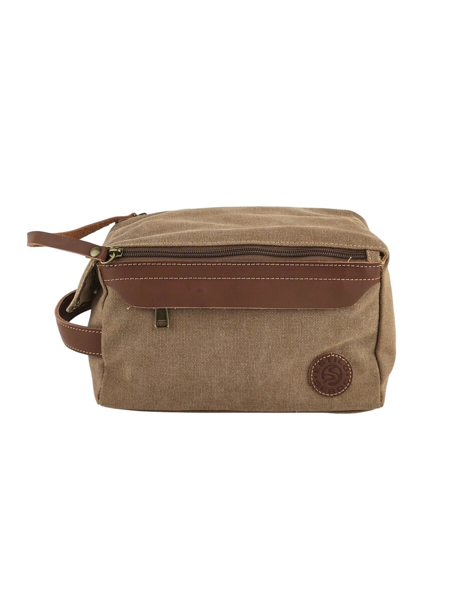 Neceser de Lona Vintage - Marrón 
