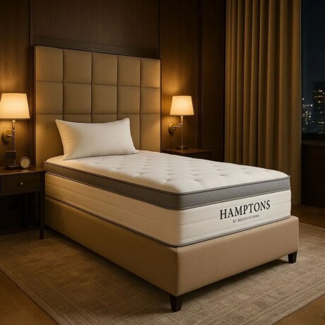 Sommier 1 Plaza Hamptons Rhodium Beige