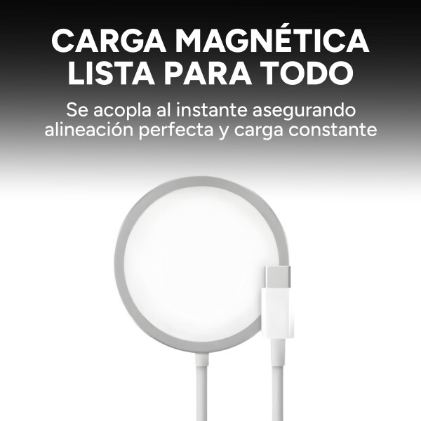 Cargador Qi Magnetico 15w Inalambrico Rapido Con Usb C Color Blanco