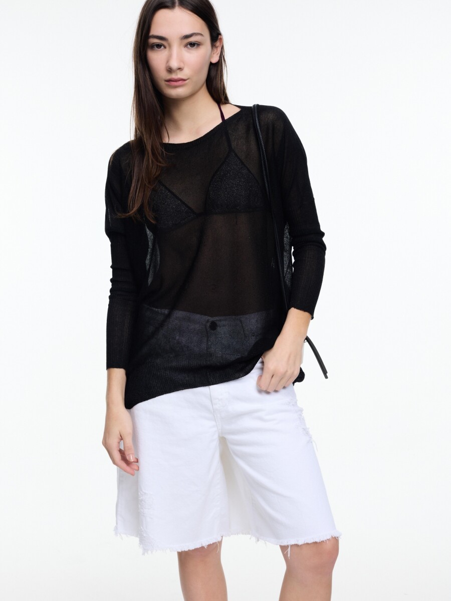 SWEATER EN V LUREX 
