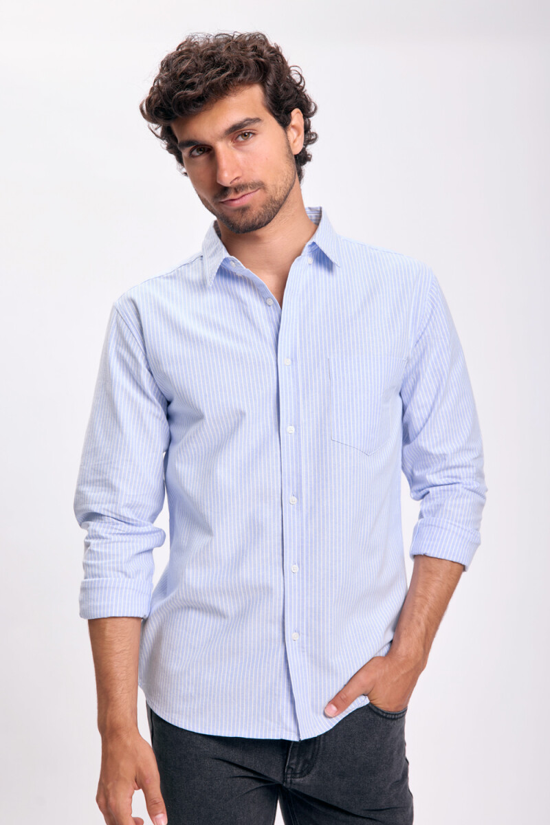 Camisa oxford rayada Blanco