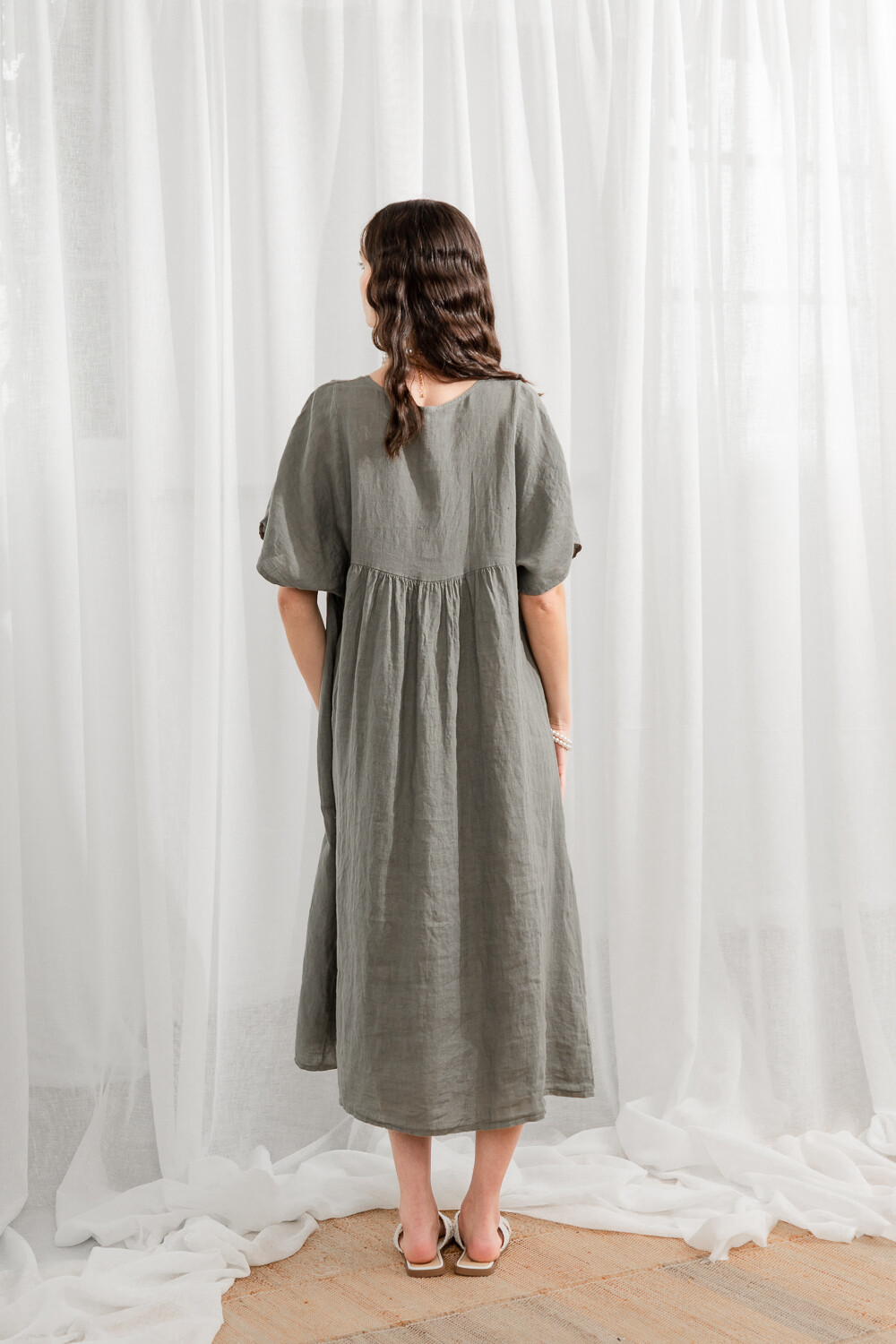 Vestido Giardino Verde Oliva Oscuro