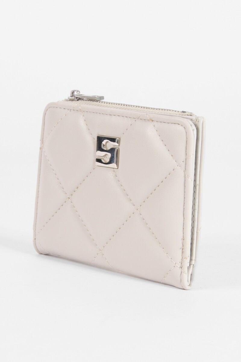 Billetera matelaseada beige
