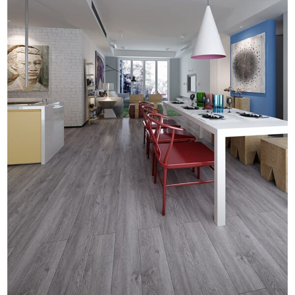 Piso Vinilico Diseño Madera M2 Suave Adhesivo En Tablilla Variante Color Gris