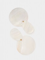 Pendientes De Concha Circular blanco