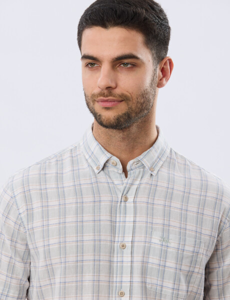 CAMISA CUADROS DE LINO Verde
