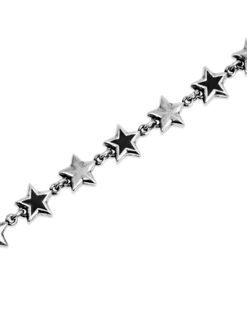 TwoJeys Pulsera Black Enameled Stars Plata 925 