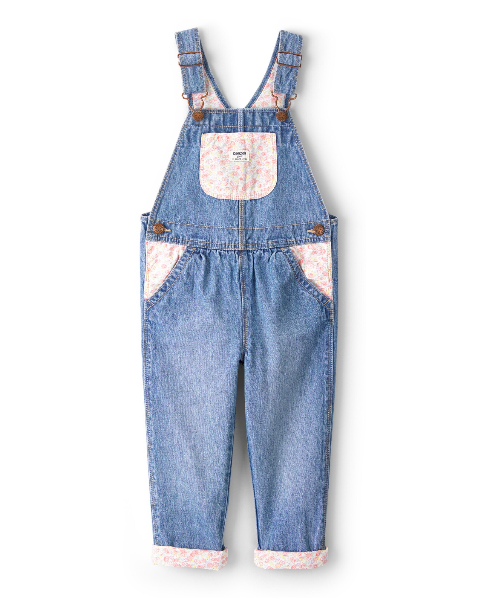 Enterito jean con parches florales. Talles 2-5T Enterito jean con parches florales. Talles 2-5T