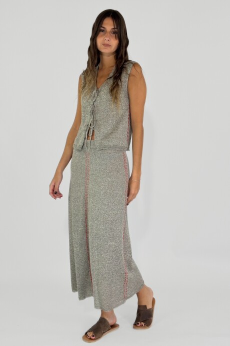 POLLERA TEJIDO EN LINO FILIPA Vison