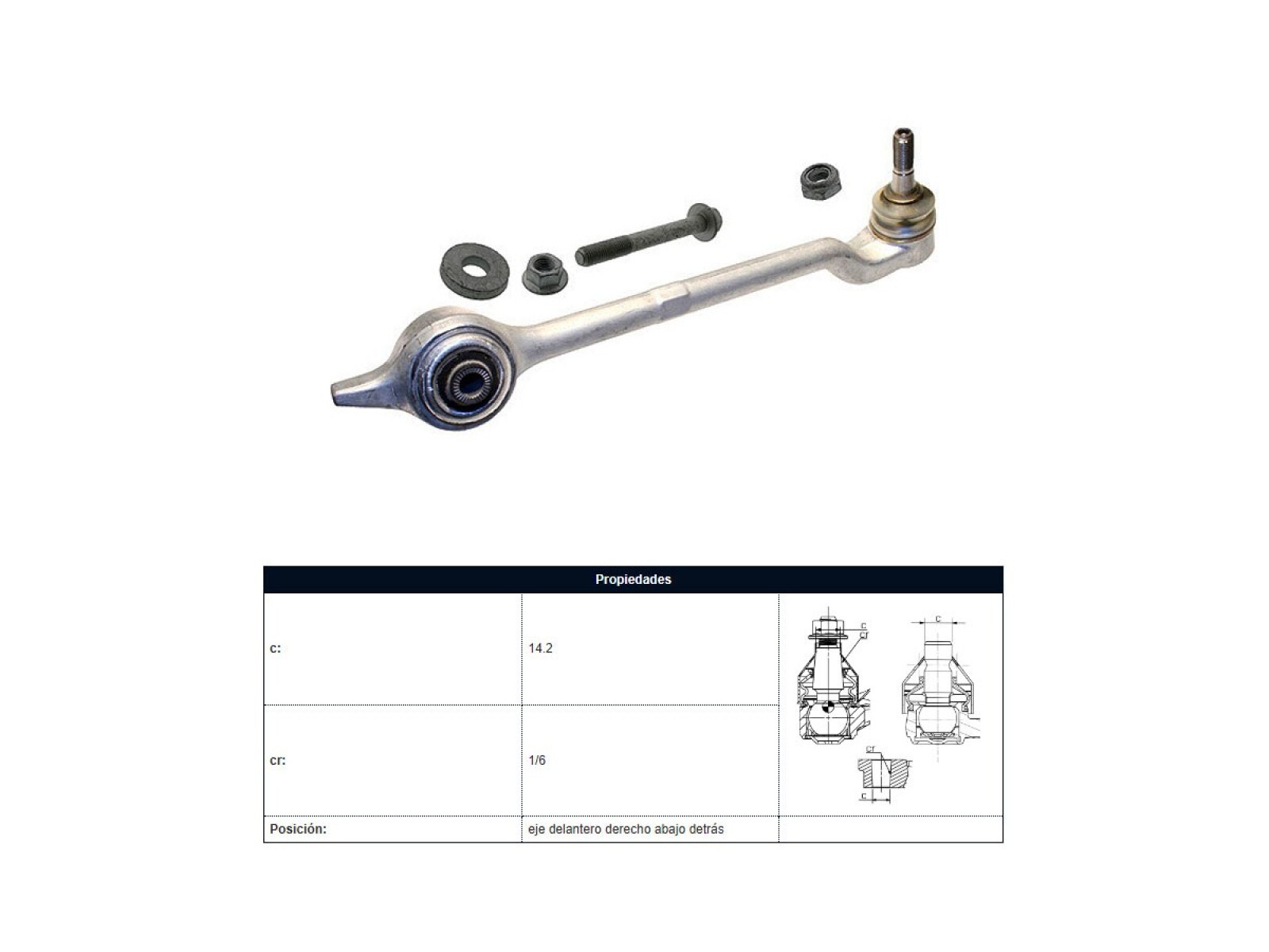 Brazo De Suspension Del BMW 528I (E39)/525I (E39)/525 Tds (E39)/530D (E39)/523I (E39)/540I (E39) 95-05 Der 
