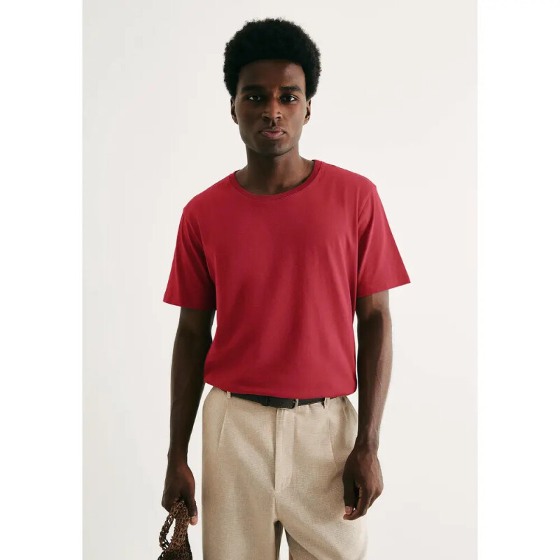 CAMISETA MM MASC VERMELHO ESCURO