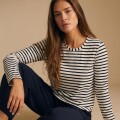 Imagen de Remera Rayada Algodón Elastano - Nácar