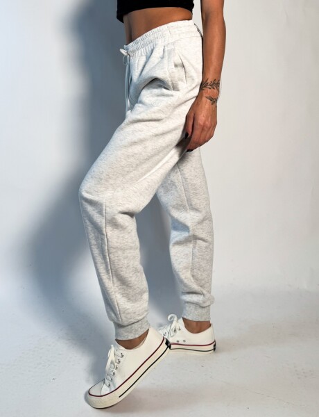 Jogger de algodon con puño Gaia Gris Claro