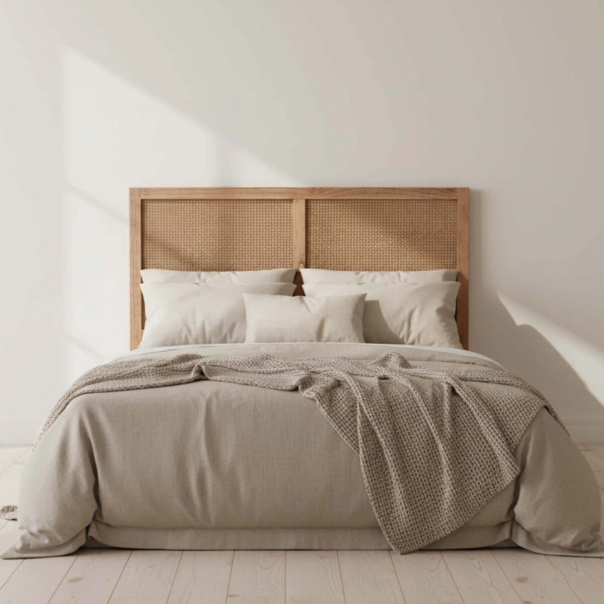 RESPALDO - SUPER KING MADERA NATURAL-BEIGE ANTARA 