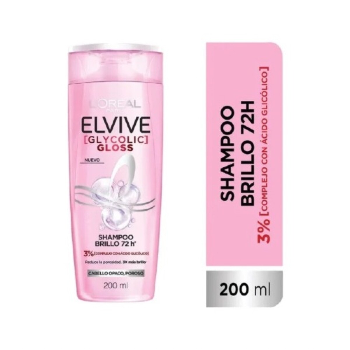Elvive Shampoo Glycolic Gloss 200 ml | Limpieza Suave y Cabello Radiante