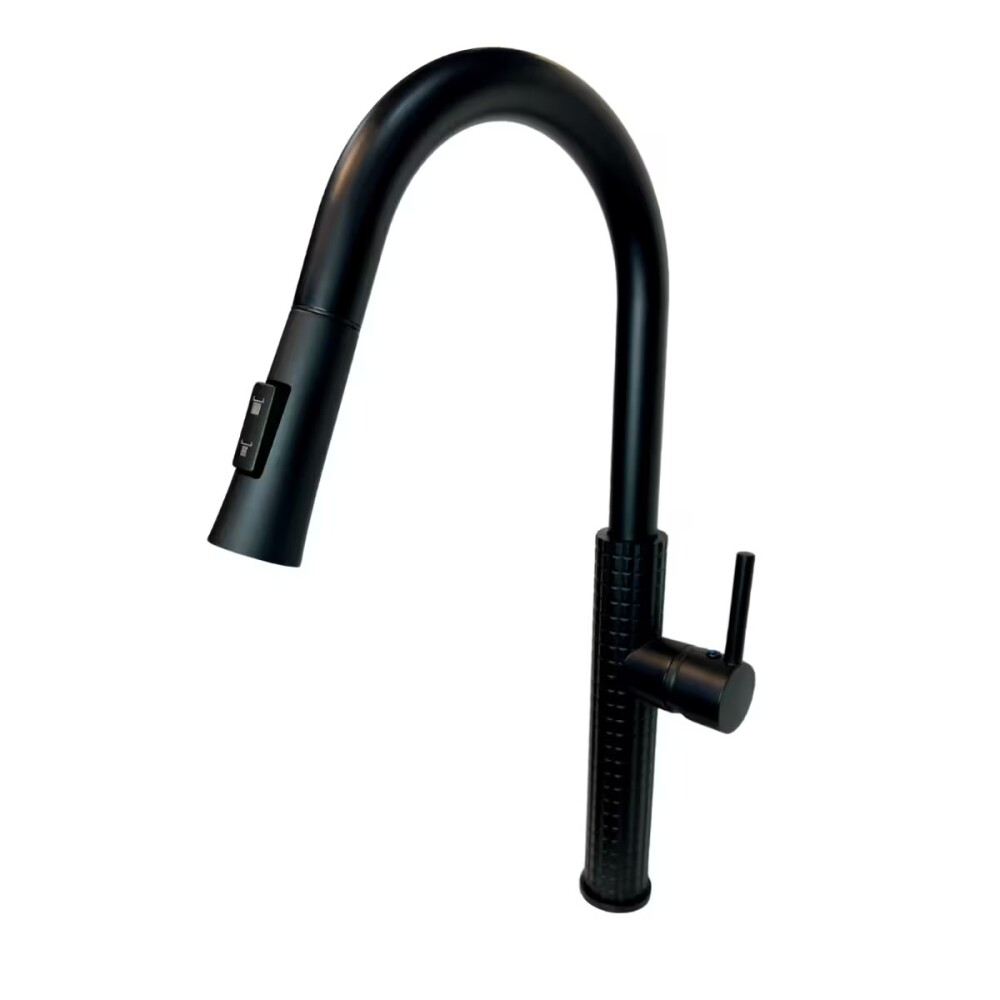 Grifería de cocina Monocomando de mesada extensible Negra texturizada Grifería De Cocina Monocomando De Mesada Extensible Negra Texturizada